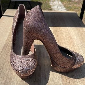 Gianni Bini Pink Metallic Glitter Heel Size 6.5